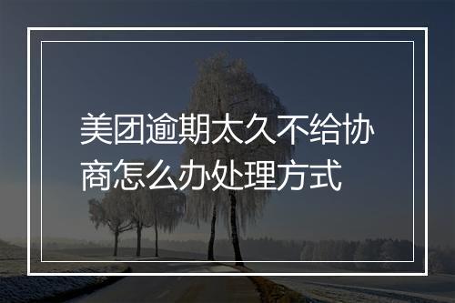 美团逾期太久不给协商怎么办处理方式