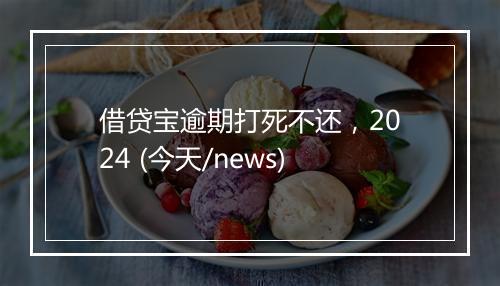 借贷宝逾期打死不还，2024 (今天/news)