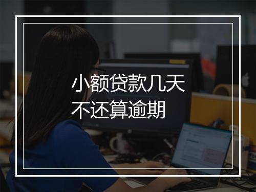 小额贷款几天不还算逾期