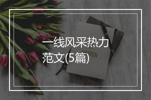 一线风采热力范文(5篇)
