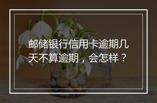 邮储银行信用卡逾期几天不算逾期，会怎样？