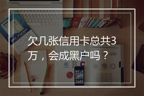 欠几张信用卡总共3万，会成黑户吗？