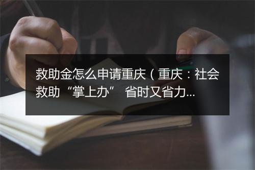 救助金怎么申请重庆（重庆：社会救助“掌上办” 省时又省力）