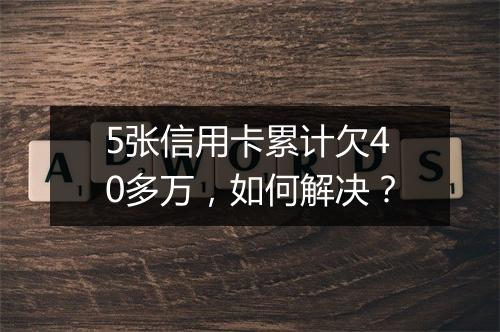 5张信用卡累计欠40多万，如何解决？
