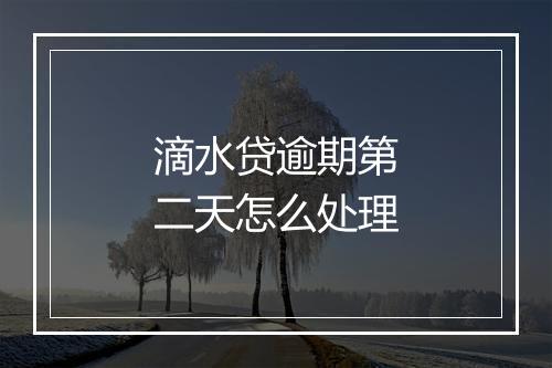 滴水贷逾期第二天怎么处理