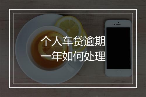 个人车贷逾期一年如何处理