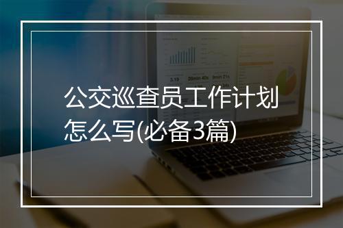 公交巡查员工作计划怎么写(必备3篇)