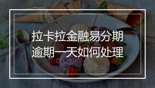 拉卡拉金融易分期逾期一天如何处理