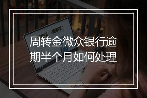 周转金微众银行逾期半个月如何处理