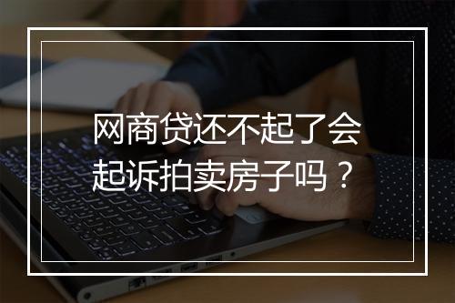网商贷还不起了会起诉拍卖房子吗？