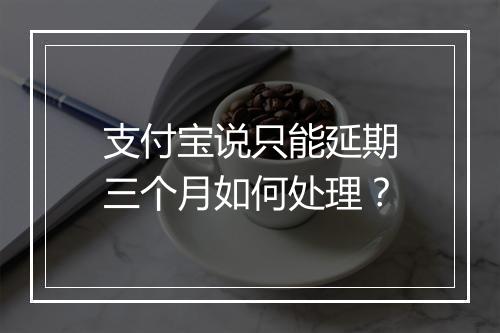 支付宝说只能延期三个月如何处理？