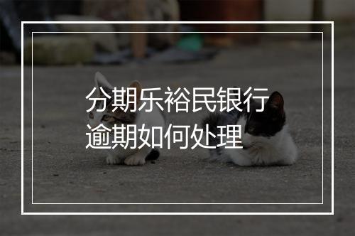 分期乐裕民银行逾期如何处理