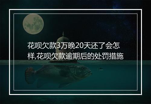 花呗欠款3万晚20天还了会怎样,花呗欠款逾期后的处罚措施