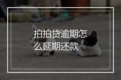 拍拍贷逾期怎么延期还款