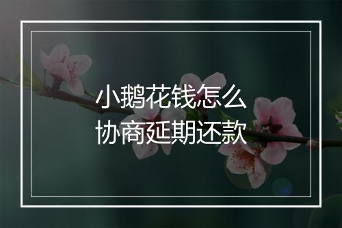 小鹅花钱怎么协商延期还款