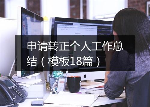 申请转正个人工作总结（模板18篇）