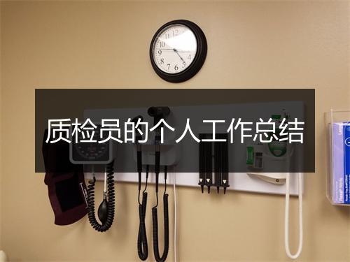 质检员的个人工作总结