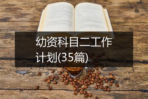 幼资科目二工作计划(35篇)