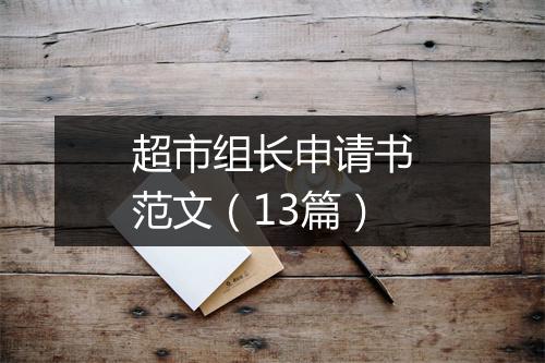 超市组长申请书范文（13篇）