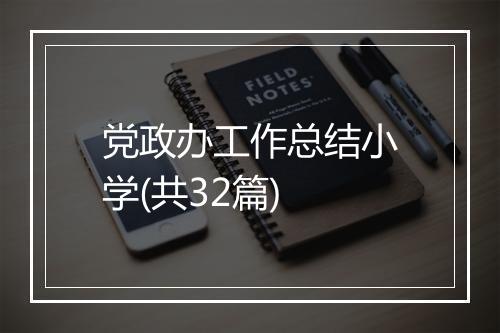 党政办工作总结小学(共32篇)