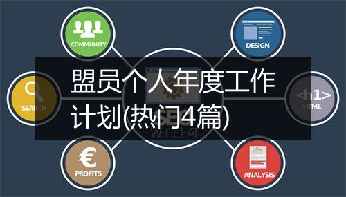 盟员个人年度工作计划(热门4篇)