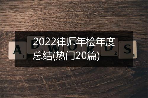 2022律师年检年度总结(热门20篇)