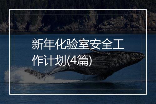 新年化验室安全工作计划(4篇)