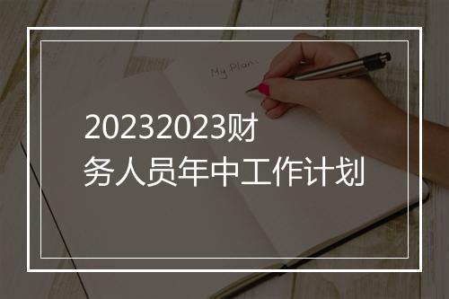 20232023财务人员年中工作计划