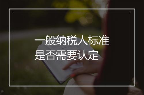 一般纳税人标准是否需要认定