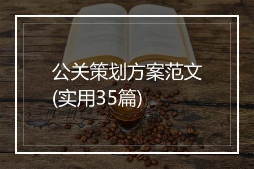 公关策划方案范文(实用35篇)