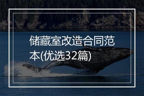 储藏室改造合同范本(优选32篇)
