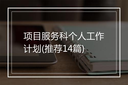 项目服务科个人工作计划(推荐14篇)