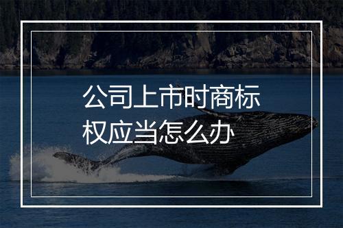 公司上市时商标权应当怎么办