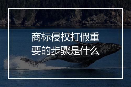 商标侵权打假重要的步骤是什么