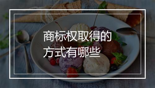 商标权取得的方式有哪些