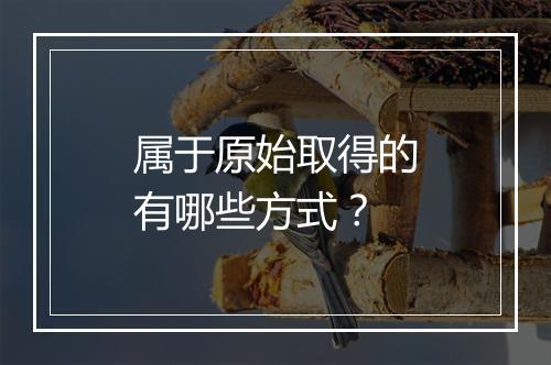属于原始取得的有哪些方式？
