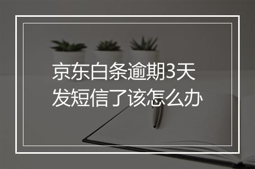 京东白条逾期3天发短信了该怎么办