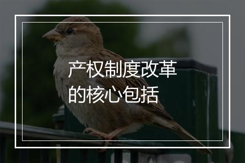 产权制度改革的核心包括