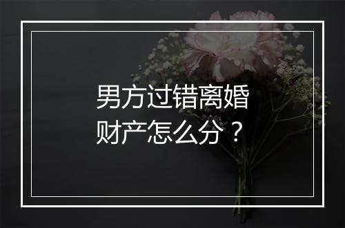 男方过错离婚财产怎么分？