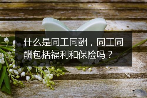 什么是同工同酬，同工同酬包括福利和保险吗？