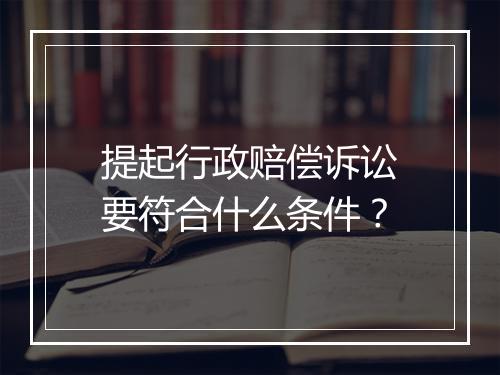 提起行政赔偿诉讼要符合什么条件？