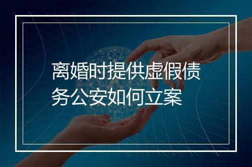 离婚时提供虚假债务公安如何立案