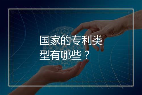 国家的专利类型有哪些？