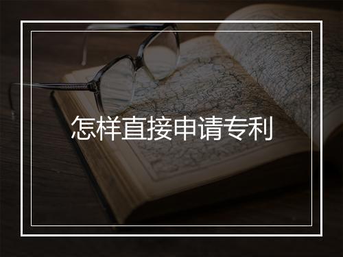 怎样直接申请专利