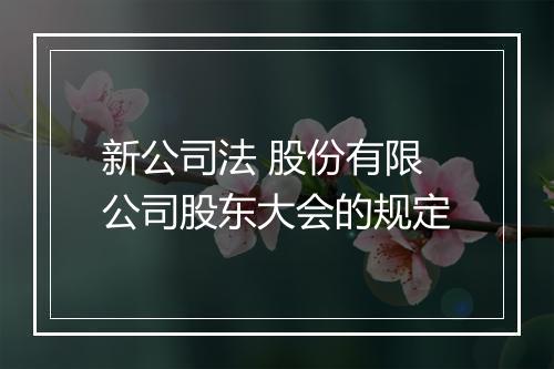 新公司法 股份有限公司股东大会的规定