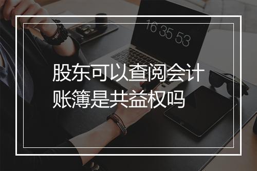 股东可以查阅会计账簿是共益权吗