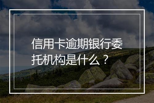 信用卡逾期银行委托机构是什么？