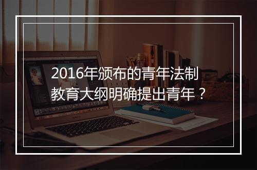 2016年颁布的青年法制教育大纲明确提出青年？