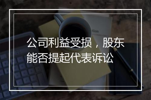 公司利益受损，股东能否提起代表诉讼