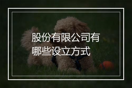 股份有限公司有哪些设立方式